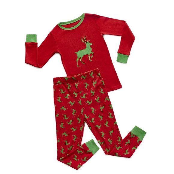 Leveret Other - NWT - Leveret Red & Green Reindeer Pajama Set